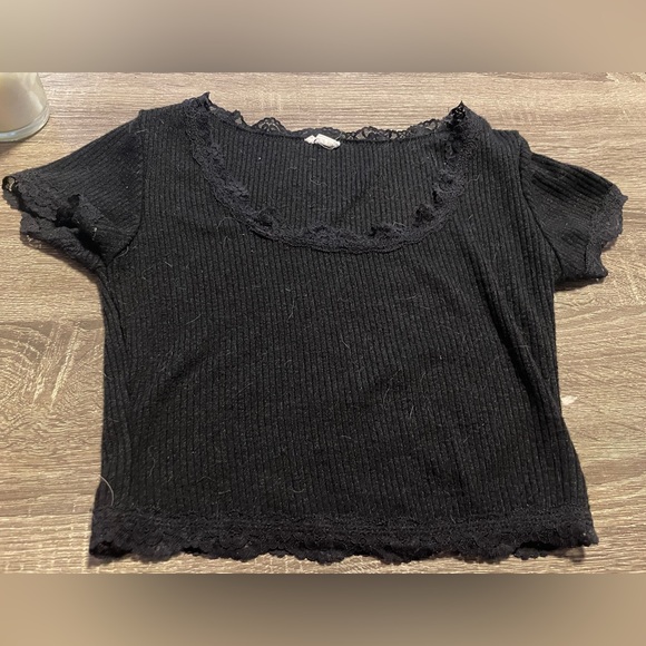 Garage black crop top with lace size XS - Picture 1 of 3